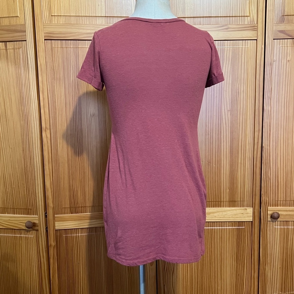 Honey Punch Small Red Short Sleeve T-shirt Dress Cutout Cotton Blend - Picture 5 of 9